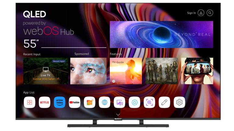 ტელევიზორი SUNNY 65'' (SN65QDU252) QLED WebOS TV